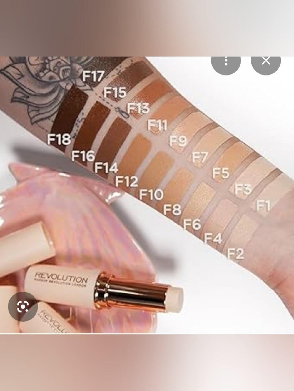 3/$10 Bundle Deals Makeup Revolution Fast Bade Stick Foundation- F1 - Picture 4 of 4
